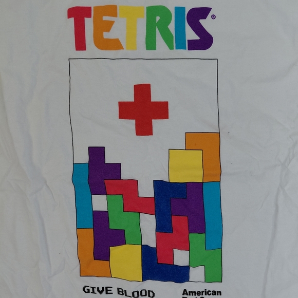 American Red Cross Tetris 40th Anniversary T Shirt Size Large - Picture 2 of 5